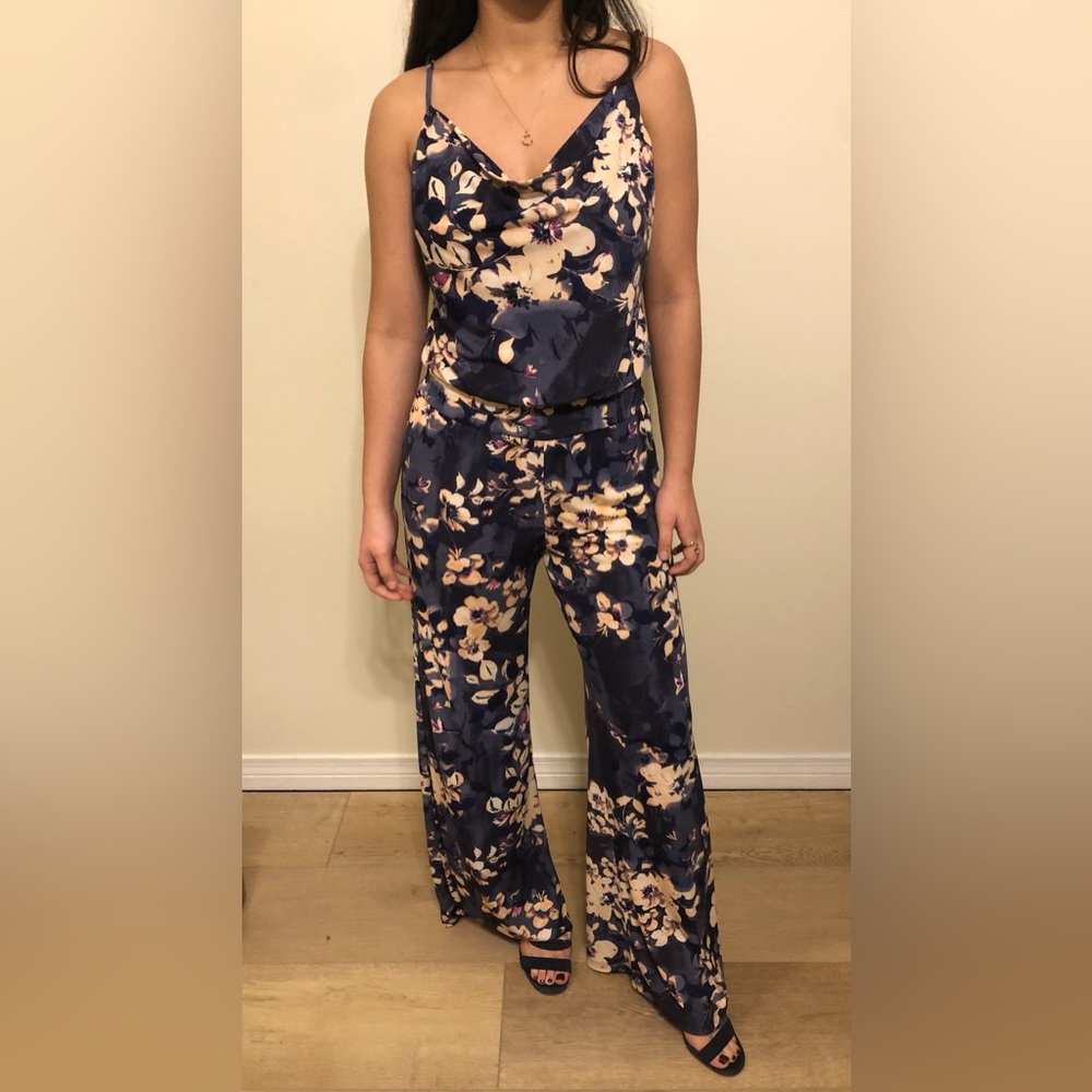 Veronica M Navy Floral Jumpsuit